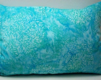 Batik Throw Pillow -Lavender Buckwheat Neck Roll
