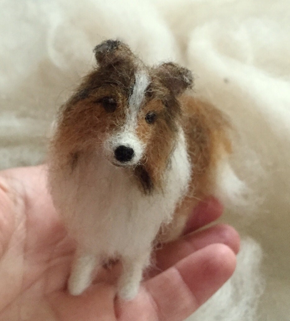 Needle Felted Dog Pet Portrait Sheltie Shetland Sheepdog