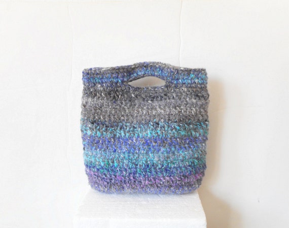 Boho Crochet Handbag with Floral Lining.
