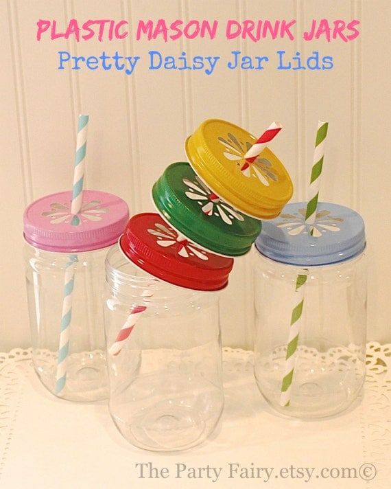 Items similar to Plastic Mason Jars, 100 Plastic Mason Jars with Lids, Mason Jar Cups, Bulk