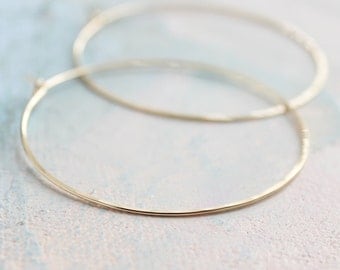 Thin Gold Hoop Earrings - Large Hoop Earrings ( 2" ) gold hoop earings, large thin gold hoops, gold earrings, minimalist earrings