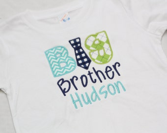 Big BrotherTie Shirt or Little Brother Tie Bodysuit - Personalized