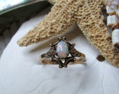 10k Yellow Gold Opal Ring Australian Solid Opal 2.31g Size 6.25