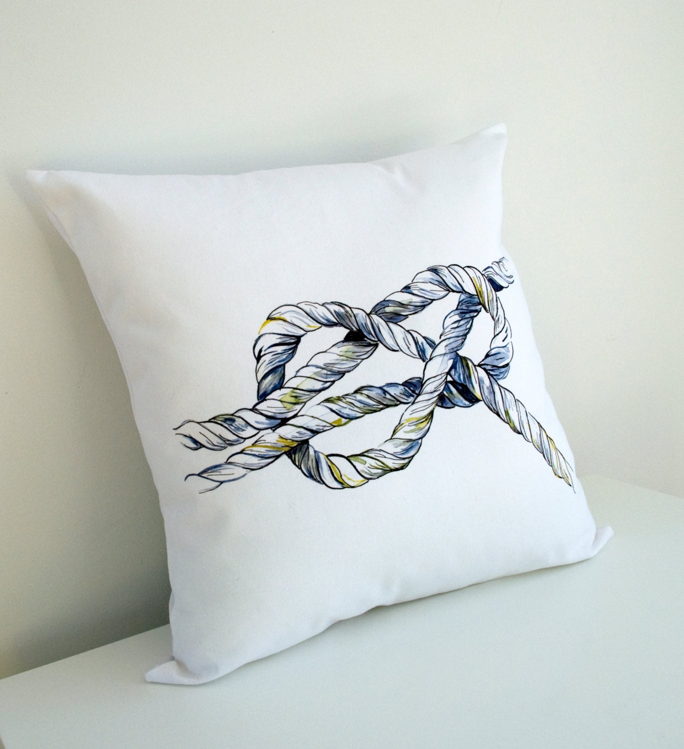 Nautical Knot Pillow Cover Tying the Knot by jackiemaloneyart