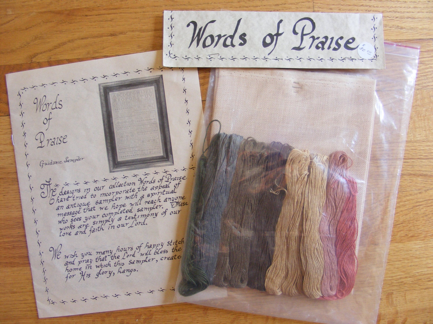 Vintage Words of Praise Guidance Sampler Counted Cross Stitch