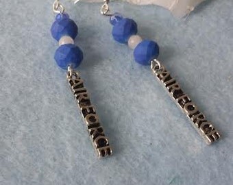 Air Force blue earrings FREE Shipping!