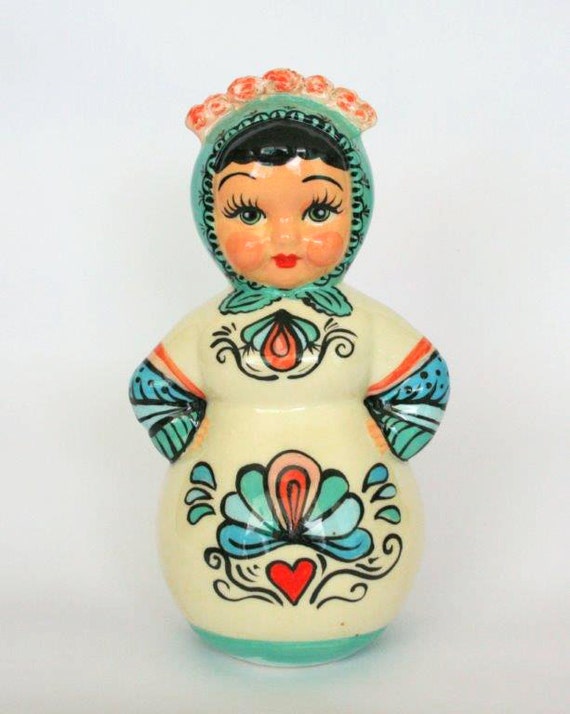 Rubber Vintage Doll , Handmade Ceramic Dolls , Ceramic Matryoshka