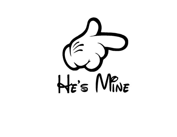 He's Mine Honeymoon Wedding Disney Iron On Vinyl Decal