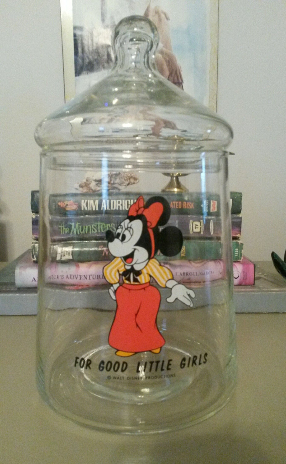 Minnie Mouse Glass Jar Canister “For Good Little Girls” Haute Juice