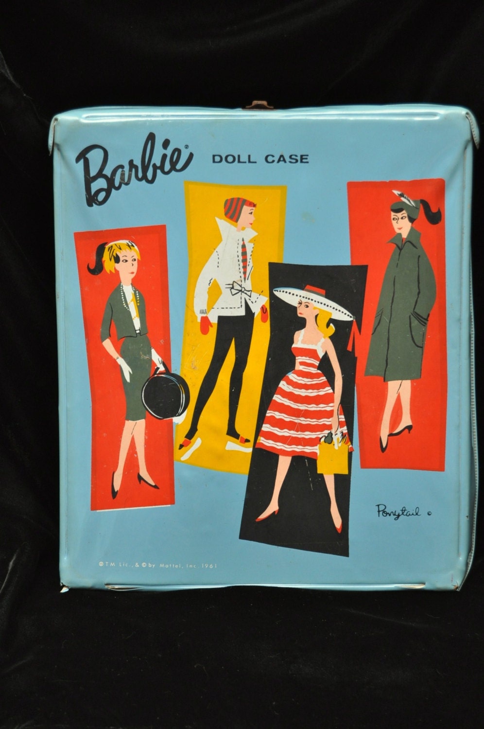 Vintage Barbie Doll Carrying Case/Ponytail 1961/4 Images/Blue