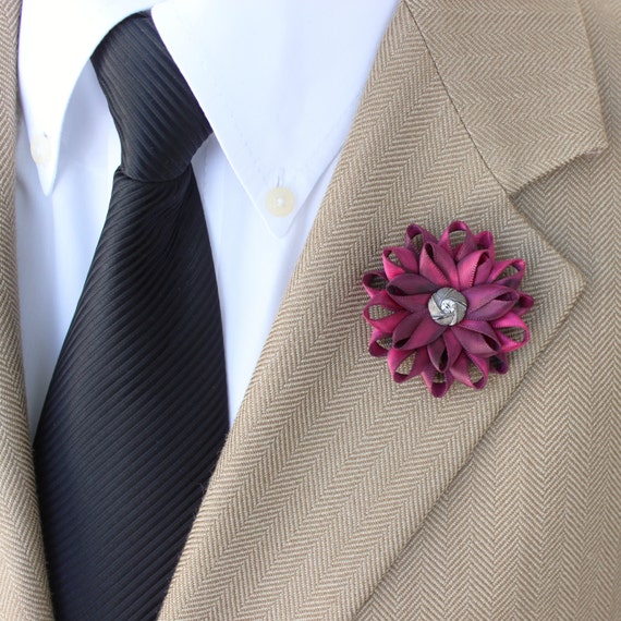 Lapel Flower for Men Hot Pink Lapel Flower for Men Mens