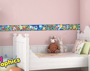 Owls wall border decals - 6.5 feet long & 5.5 inches wide (2 m x 14 cm) - removable (by babygraphics)