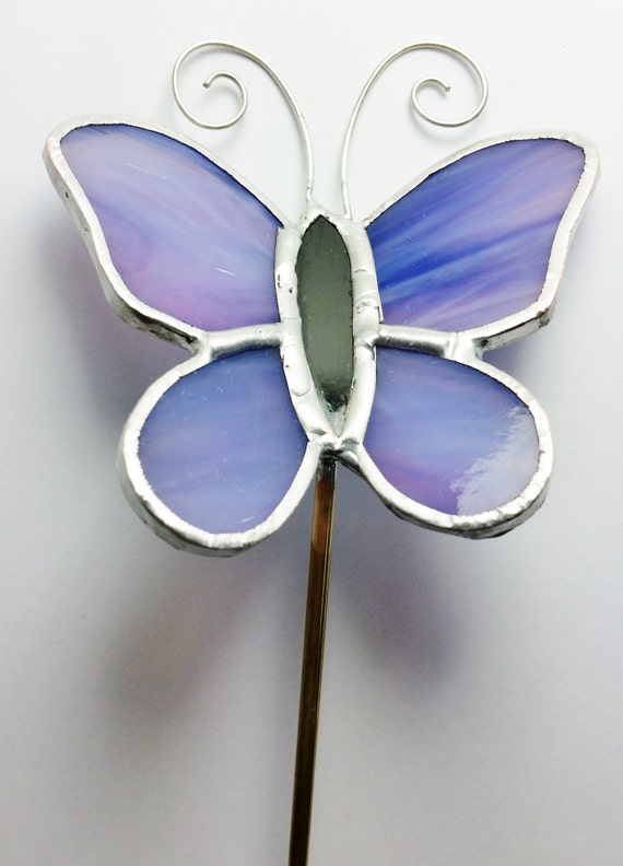 Stained Glass Mini Garden Stake Butterfly