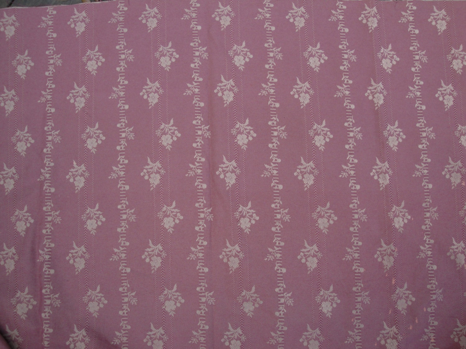 54 Wide Mauve Reversible Fabric With Floral Leaf Print