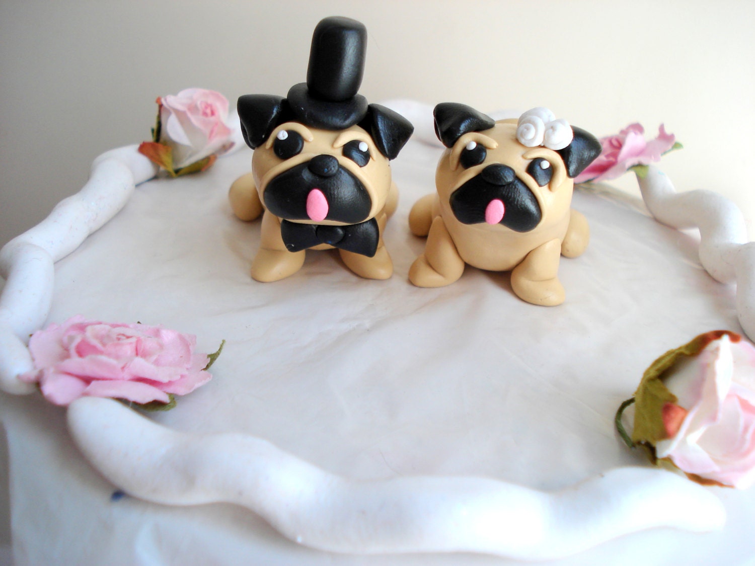 Pug Cake Toppers Wedding Keepsake Cake By MagicalGifties