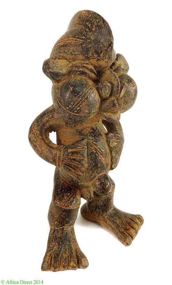 Tikar Clay House God Standing Male Figure Africa by 