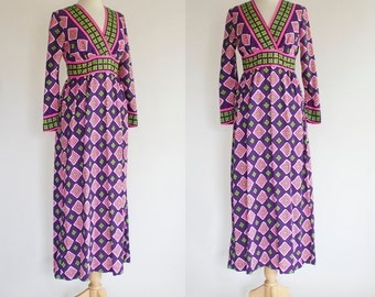 70s Polyester Maxi Dress
