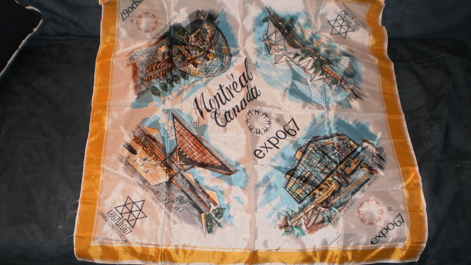 Expo 67 Montreal Canada Souvenir Scarf by on Etsy