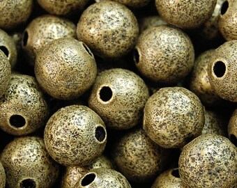 Antique Bronze Stardust covered Brass 10mm Beads- 20