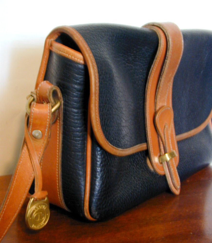 dooney and bourke navy and tan purse