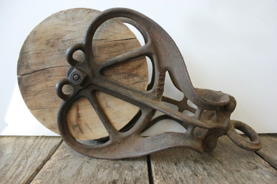 Large Antique Barn Pulley / Hay Loft / by ArtAntiquesSalvage