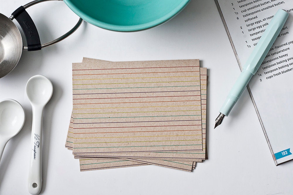 Recipe Cards Rainbow Index Cards Cute Office Supplies