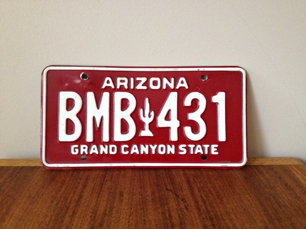 Vintage Arizona License Plate Car Tag 1980s by vintage19something