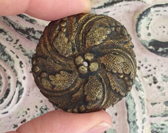 set of 6 rosette curtain tie back plates / plaques french antique window hardware