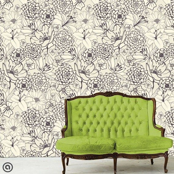 Removable Wallpaper-Just Sketched Peel & Stick Self Adhesive