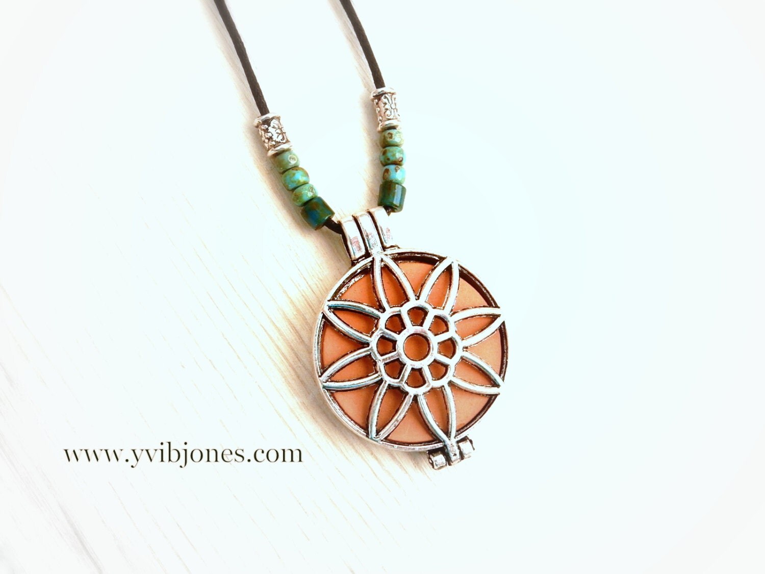 Sunflower Essential Oil Diffuser Locket by YviBJonesCeramics