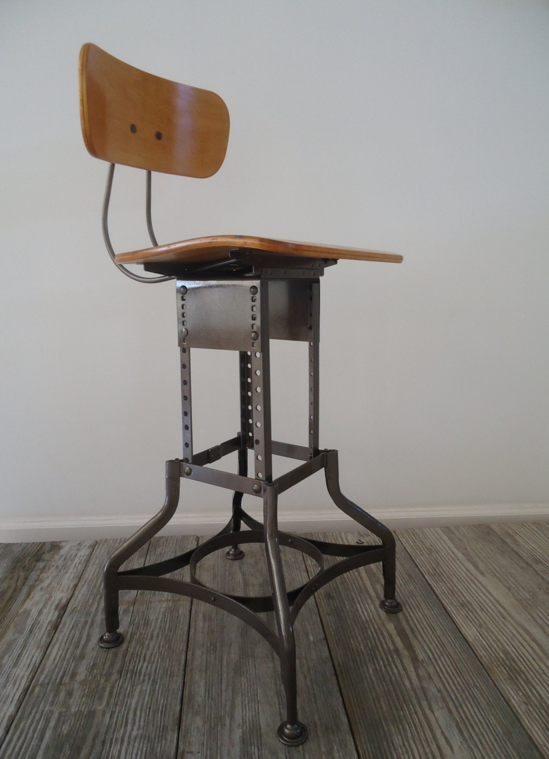 Vintage Toledo “UHL Art Steel” Adjustable Height Factory Machinist’s