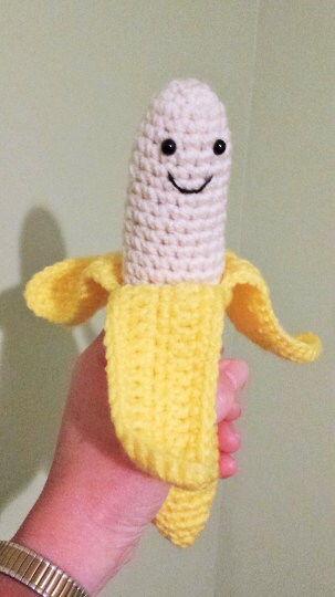 Banana Play Food Crochet Amigurumi Stuffed Animal Plush