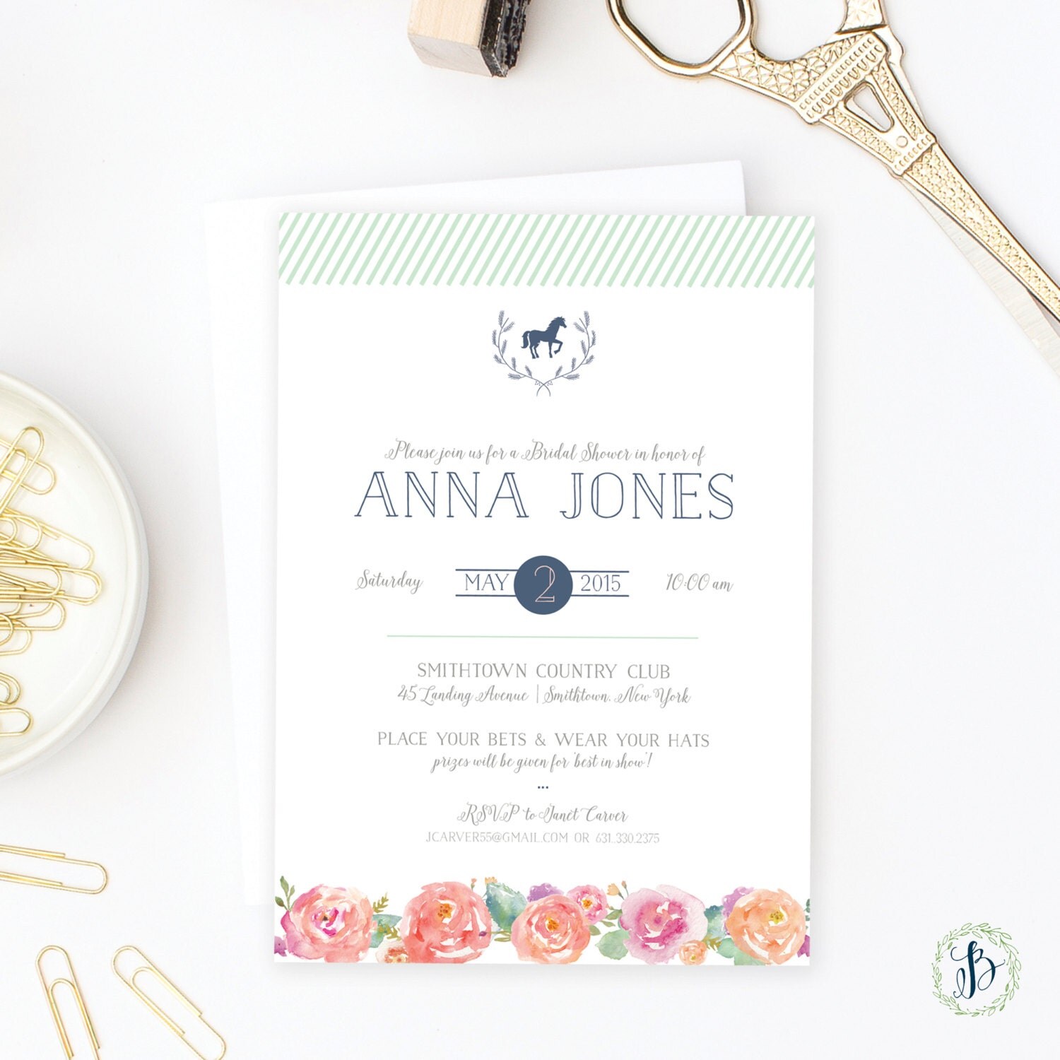 Bridal Kentucky Derby Bridal Invitations 1