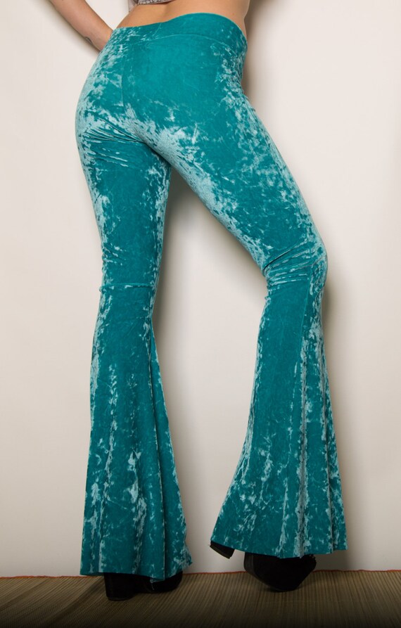 orange velvet bell bottoms