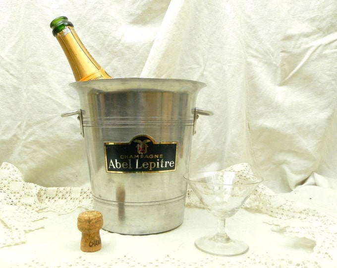 Vintage French Metal Champagne Ice Bucket Abel Lepitre and Prince A de Bourbon Parme with 2 Handles / French Decor / Chateau Chic / Interior