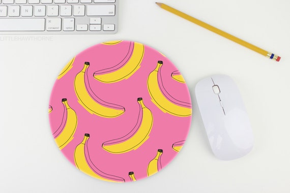 Banana Mouse Pad / Fruit Print Mousepad / Office Desk Accessories