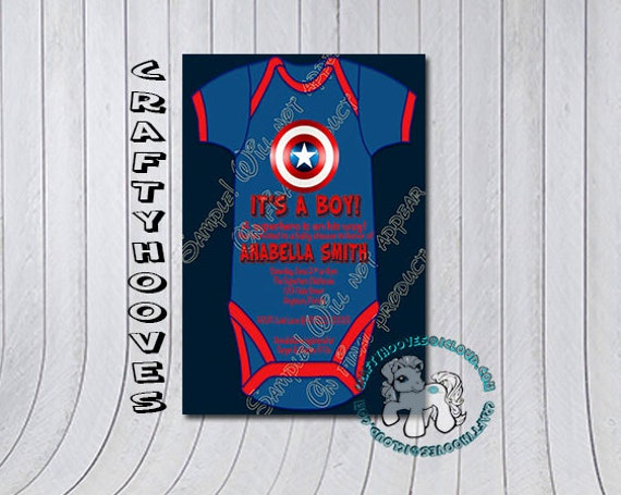 452 New baby shower invitations party america 348   America Baby Shower It's a Boy Party Invitations U Print Custom 