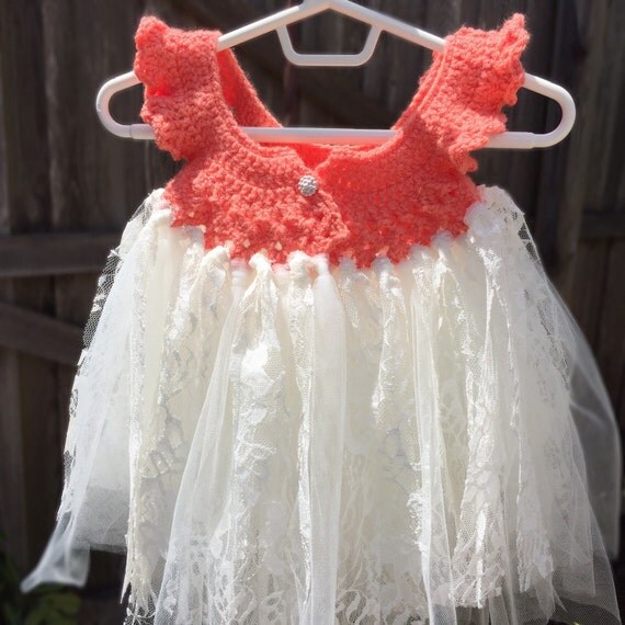 Crochet Lace & Tulle Dress by BellusThreads on Etsy