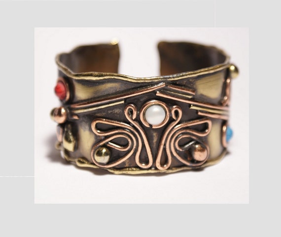 Handmade Copper Bracelet / Copper Jewelry / Wide Copper Bracelet / Bracelet in Copper