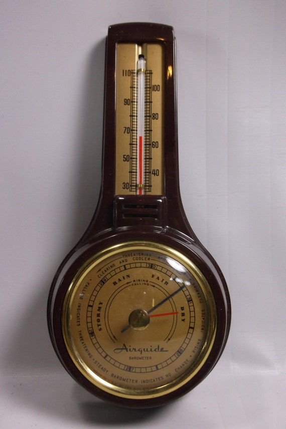 Airguide Vintage Thermometer Barometer Small Wall by retroricks