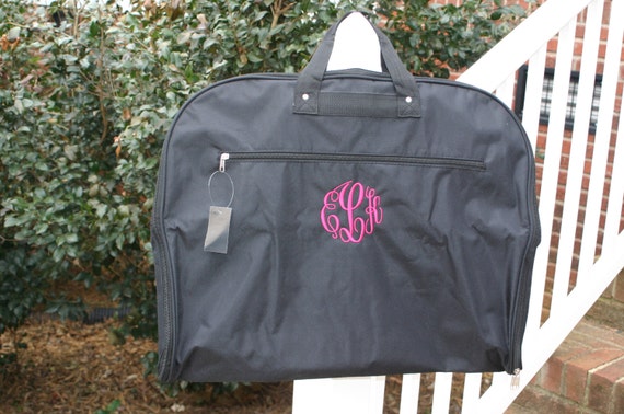 10 Monogrammed Garment Bag Black Personalized by DoubleBMonograms