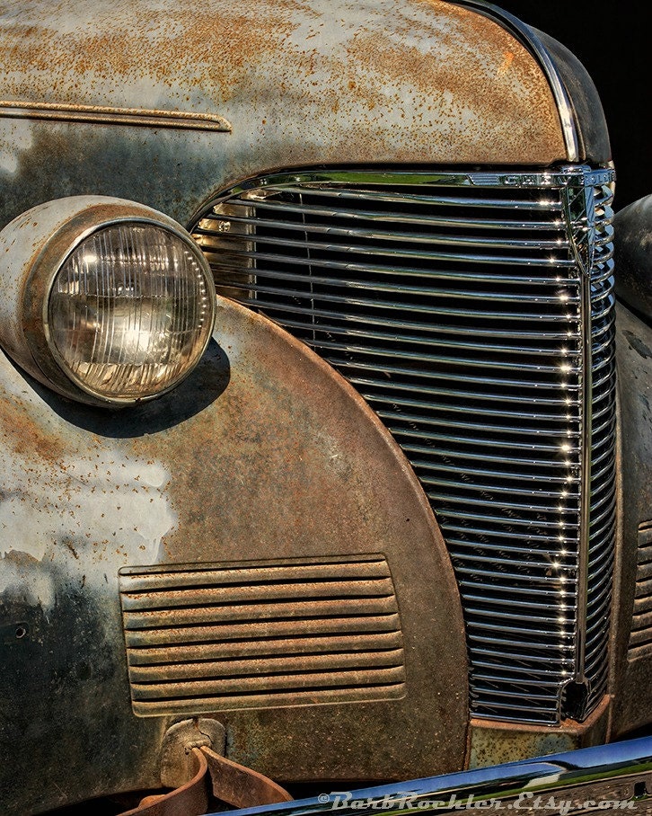 Old Chevy Grille Rustic Wall Art Classic Car Art Prints