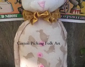 Folk Art Circus Rabbit Doll
