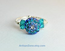 Stretch Ring / Sapphire / Arthriti s Ring / Swarovski Crystal Ring ...