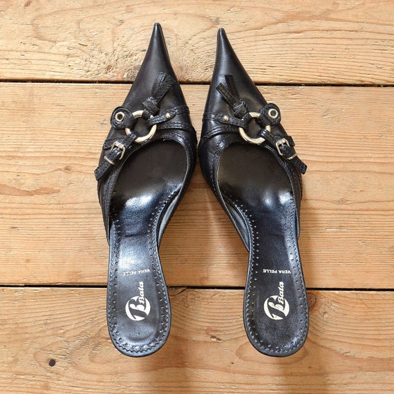 90s Goth Winklepickers Womens Size 41 Bata Italian Leather