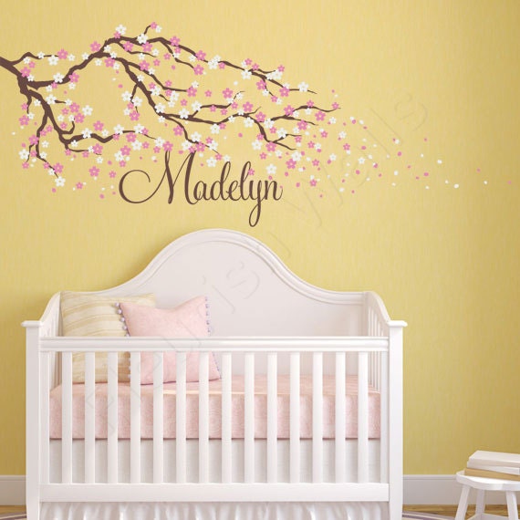 Cherry Blossom Wall Decal Name Wall Decal Tree by FleurishWalls