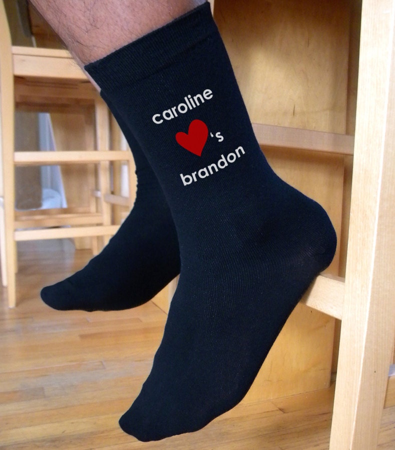 Couple in Love Socks Custom Printed Personalized Men's