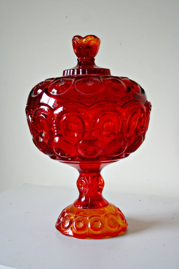 iridescent red moom and stars candy dish