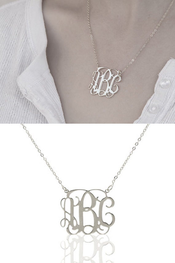 Silver Monogram Initial Necklace Personalized by NameTheNecklace