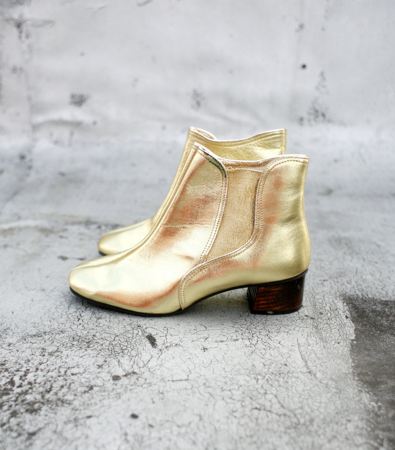 1970's Golden Girl Ankle Boots 6.5